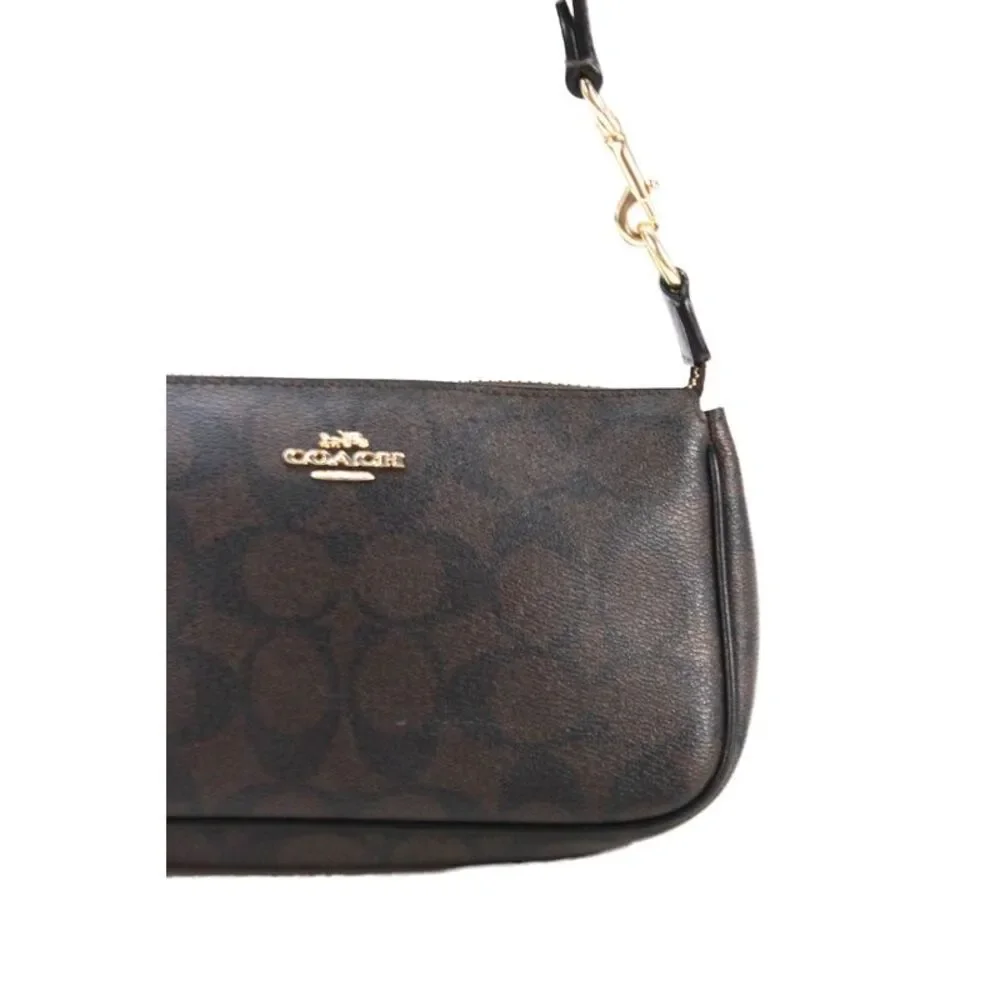 Coach Womens Nolita Signature Coated Canvas Zip Handbag Brown